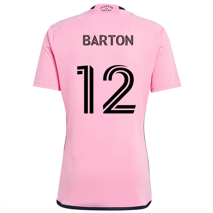 Vaikiškas Tye Barton #12 Rožinis Namų Marškinėliai 2024/25 T-Shirt