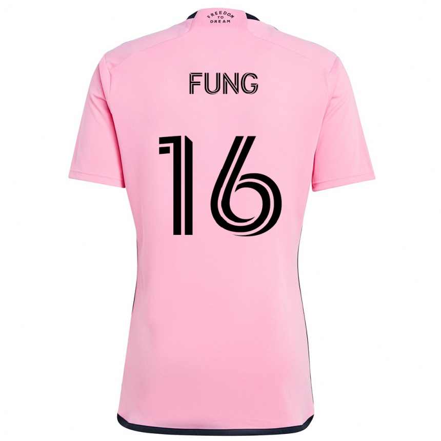 Vaikiškas Victor Fung #16 Rožinis Namų Marškinėliai 2024/25 T-Shirt