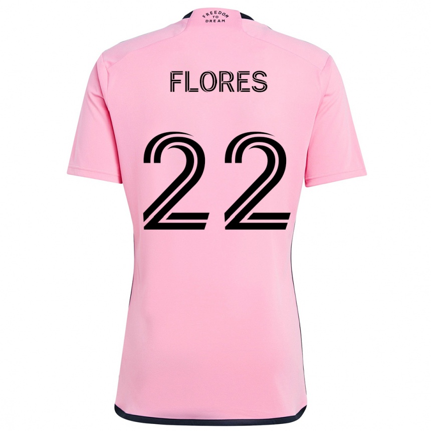 Vaikiškas Alejandro Flores #22 Rožinis Namų Marškinėliai 2024/25 T-Shirt