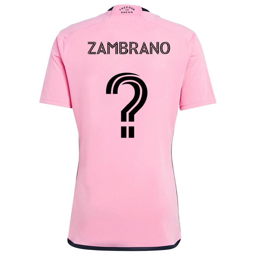 Vaikiškas Matteo Zambrano #0 Rožinis Namų Marškinėliai 2024/25 T-Shirt