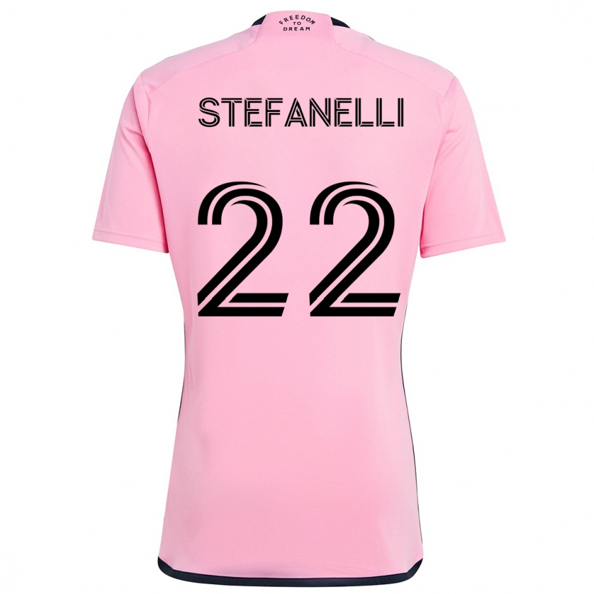 Vaikiškas Nicolás Stefanelli #22 Rožinis Namų Marškinėliai 2024/25 T-Shirt