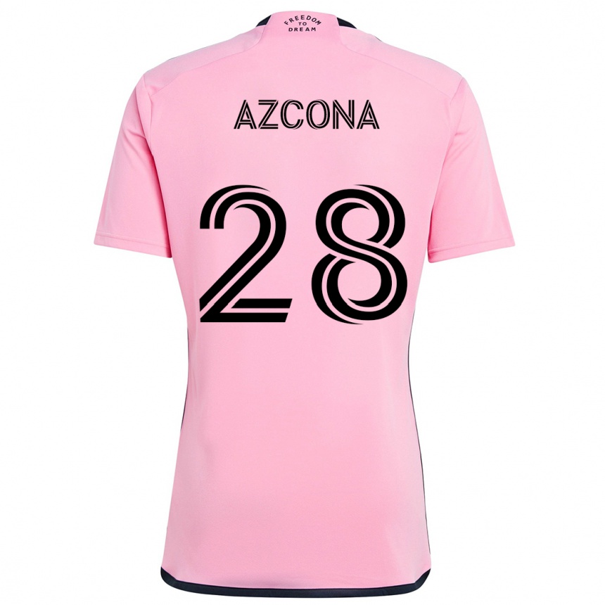 Vaikiškas Edison Azcona #28 Rožinis Namų Marškinėliai 2024/25 T-Shirt