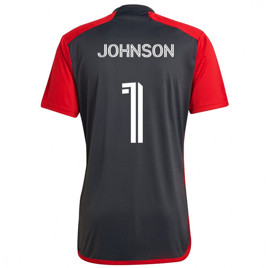 Vaikiškas Sean Johnson #1 Pilka Raudona Namų Marškinėliai 2024/25 T-Shirt