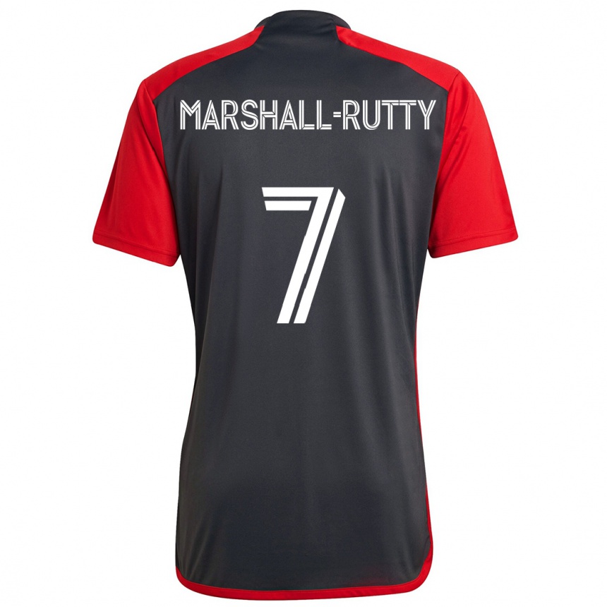 Vaikiškas Jahkeele Marshall-Rutty #7 Pilka Raudona Namų Marškinėliai 2024/25 T-Shirt