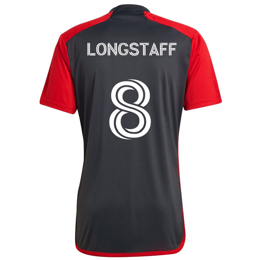 Vaikiškas Matty Longstaff #8 Pilka Raudona Namų Marškinėliai 2024/25 T-Shirt