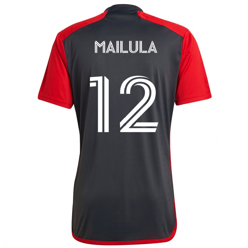 Vaikiškas Cassius Mailula #12 Pilka Raudona Namų Marškinėliai 2024/25 T-Shirt