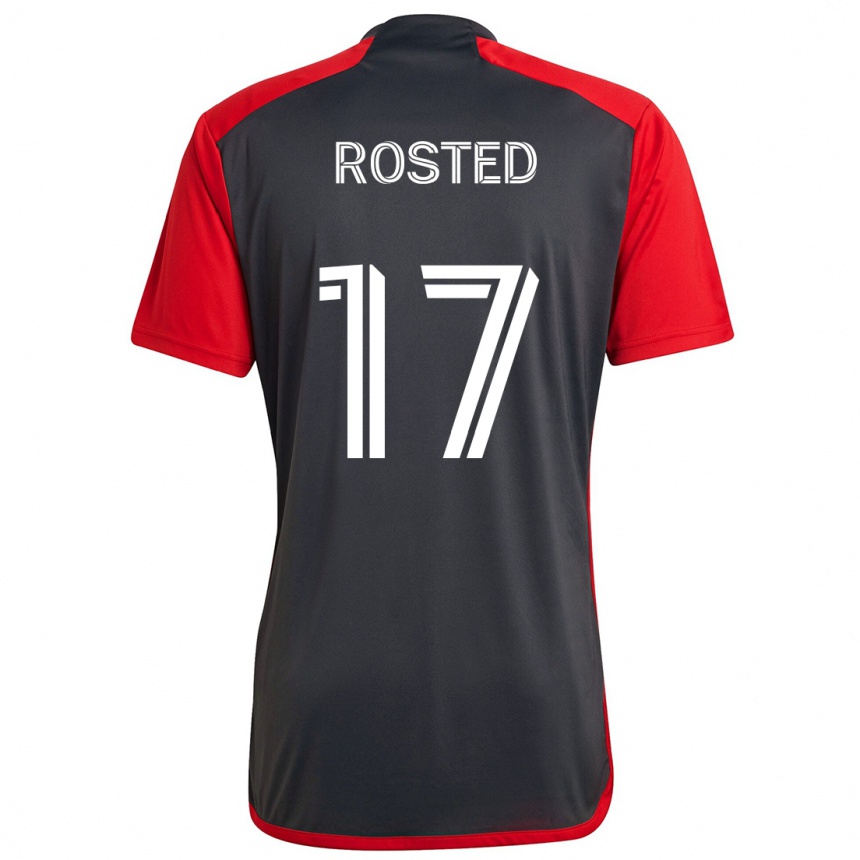 Vaikiškas Sigurd Rosted #17 Pilka Raudona Namų Marškinėliai 2024/25 T-Shirt