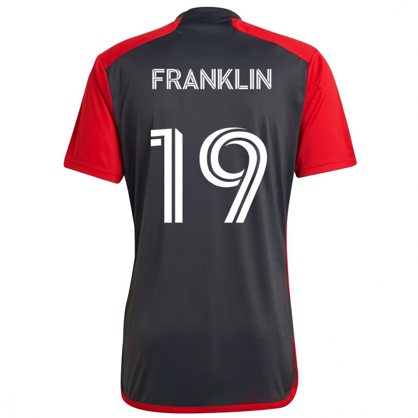 Vaikiškas Kobe Franklin #19 Pilka Raudona Namų Marškinėliai 2024/25 T-Shirt