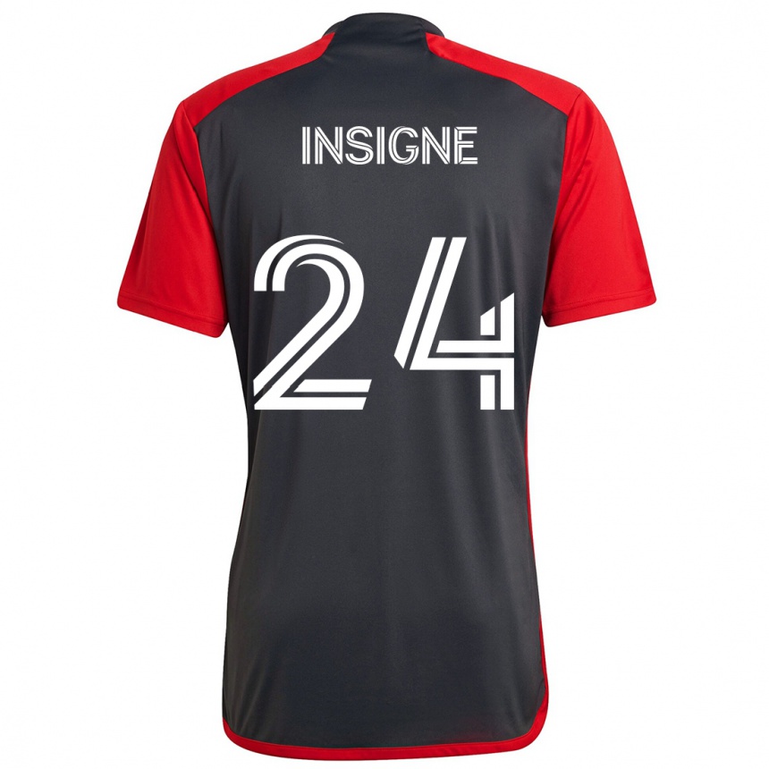 Vaikiškas Lorenzo Insigne #24 Pilka Raudona Namų Marškinėliai 2024/25 T-Shirt