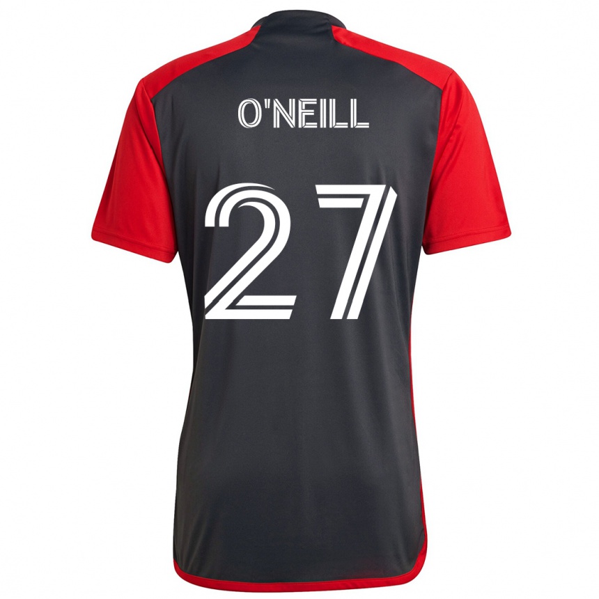 Vaikiškas Shane O'neill #27 Pilka Raudona Namų Marškinėliai 2024/25 T-Shirt