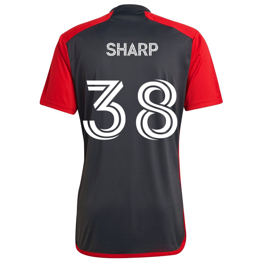 Vaikiškas Charlie Sharp #38 Pilka Raudona Namų Marškinėliai 2024/25 T-Shirt