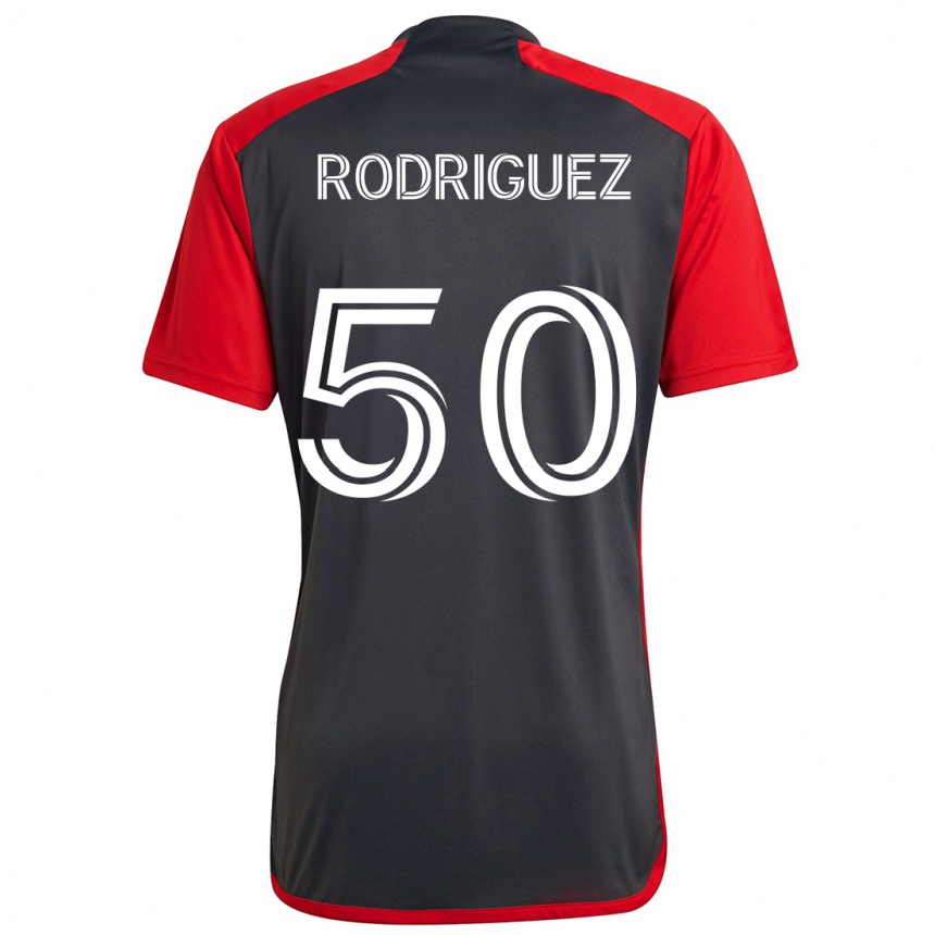 Vaikiškas Abraham Rodriguez #50 Pilka Raudona Namų Marškinėliai 2024/25 T-Shirt