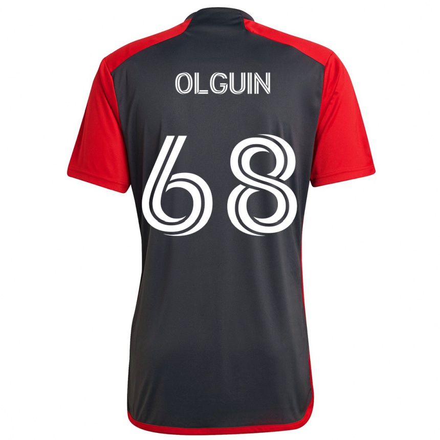 Vaikiškas Lucas Olguin #68 Pilka Raudona Namų Marškinėliai 2024/25 T-Shirt