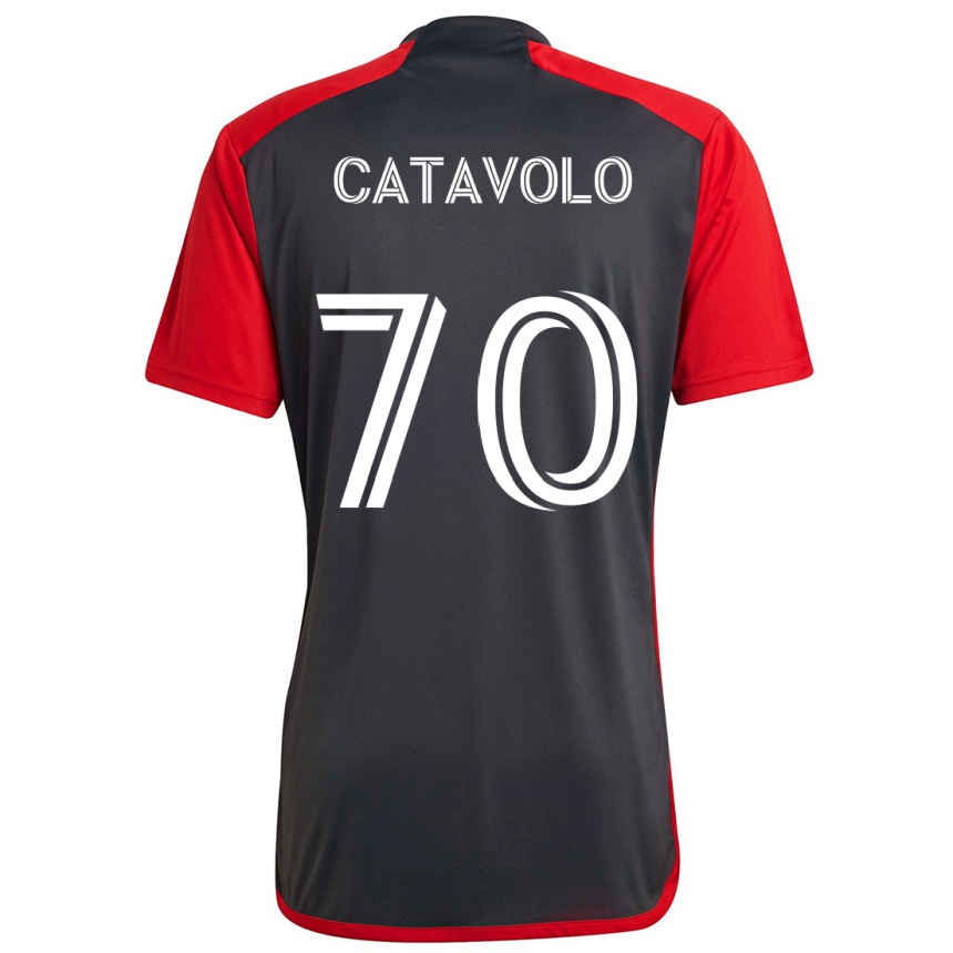 Vaikiškas Matthew Catavolo #70 Pilka Raudona Namų Marškinėliai 2024/25 T-Shirt