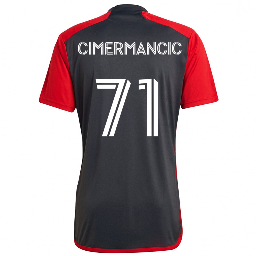 Vaikiškas Markus Cimermancic #71 Pilka Raudona Namų Marškinėliai 2024/25 T-Shirt