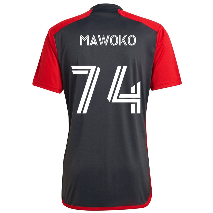 Vaikiškas Kundai Mawoko #74 Pilka Raudona Namų Marškinėliai 2024/25 T-Shirt