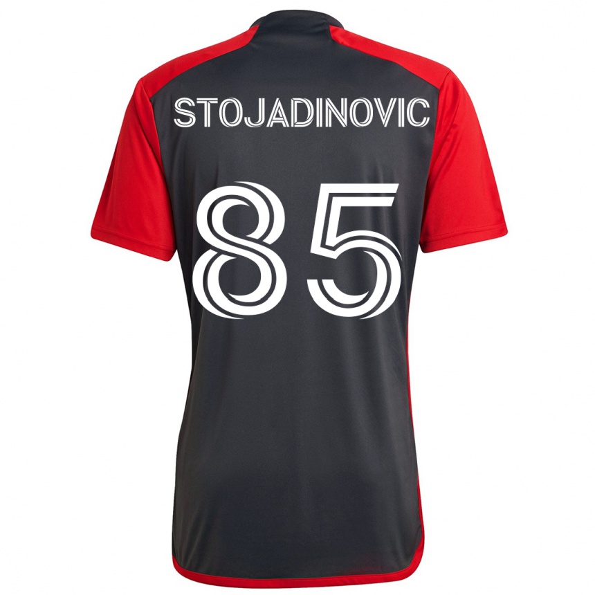 Vaikiškas Marko Stojadinovic #85 Pilka Raudona Namų Marškinėliai 2024/25 T-Shirt