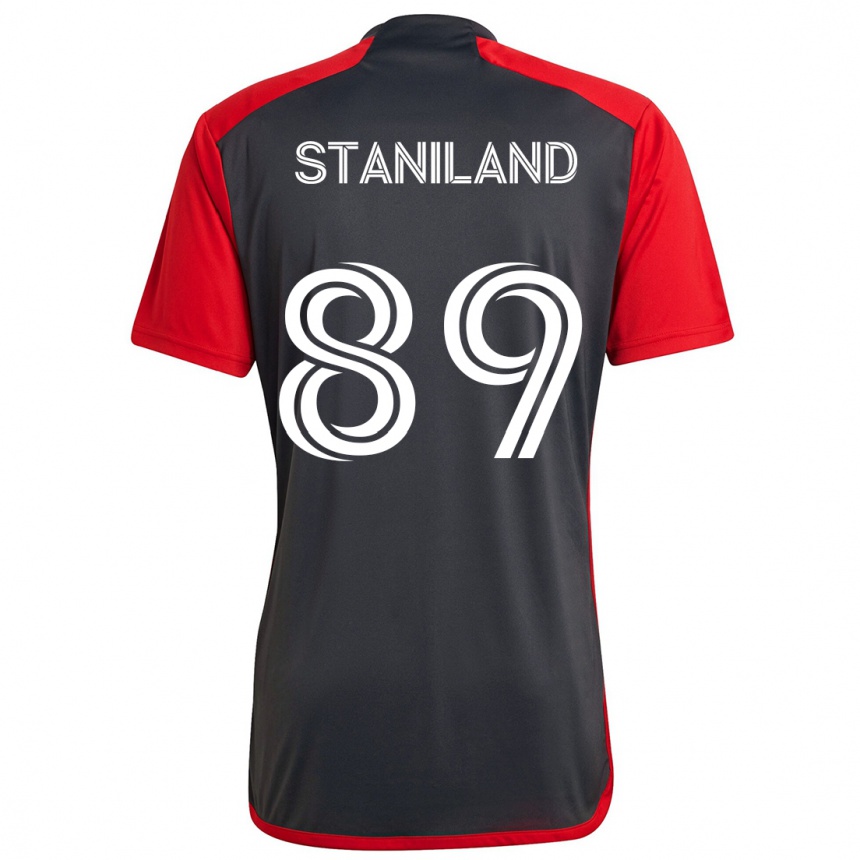 Vaikiškas Charlie Staniland #89 Pilka Raudona Namų Marškinėliai 2024/25 T-Shirt