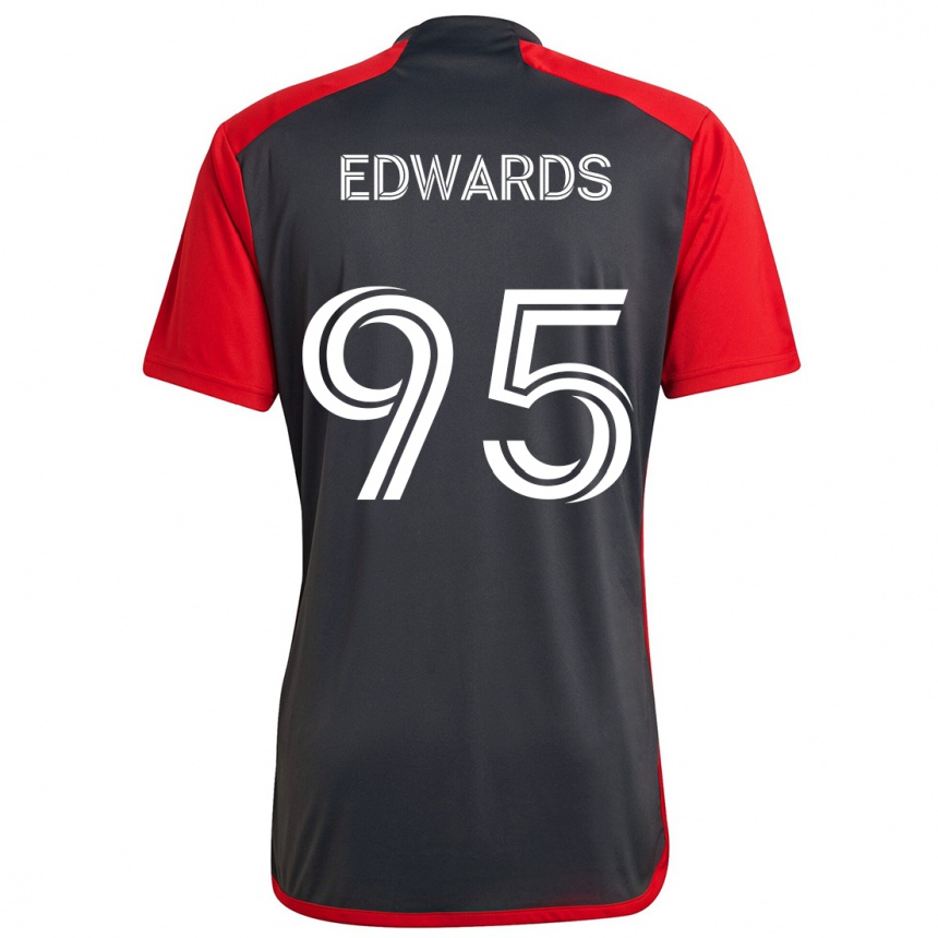 Vaikiškas Nathaniel Edwards #95 Pilka Raudona Namų Marškinėliai 2024/25 T-Shirt