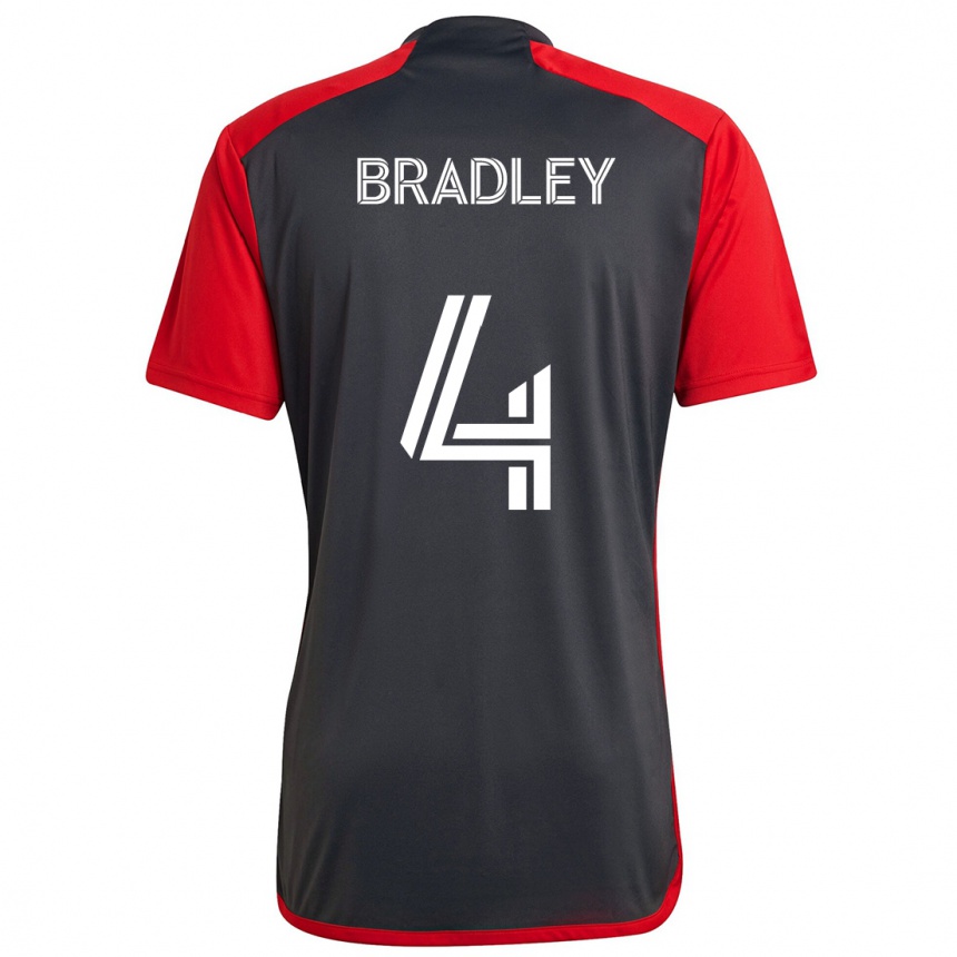 Vaikiškas Michael Bradley #4 Pilka Raudona Namų Marškinėliai 2024/25 T-Shirt