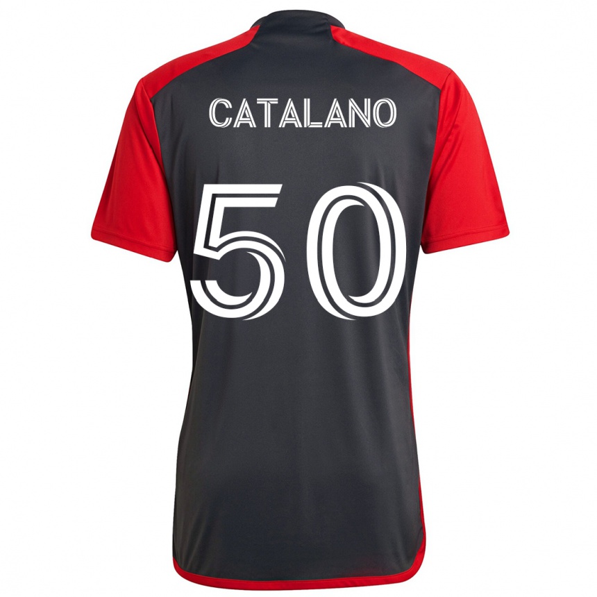 Vaikiškas Gianluca Catalano #50 Pilka Raudona Namų Marškinėliai 2024/25 T-Shirt