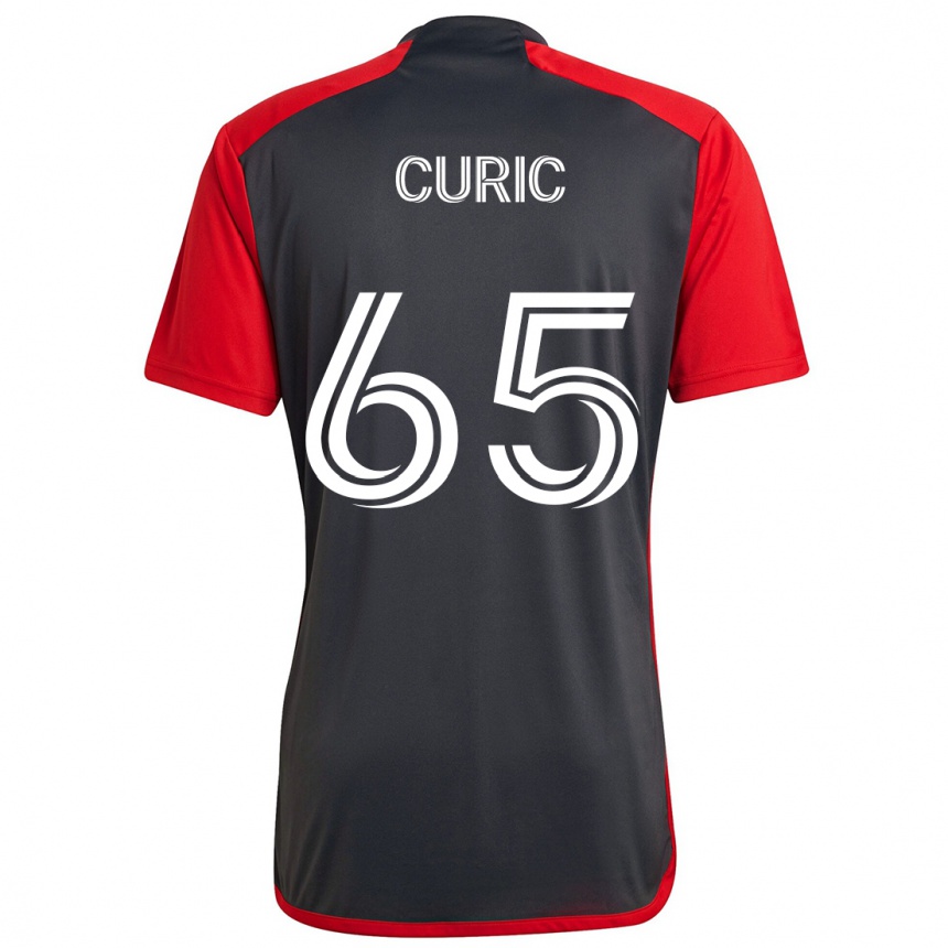 Vaikiškas Antony Curic #65 Pilka Raudona Namų Marškinėliai 2024/25 T-Shirt