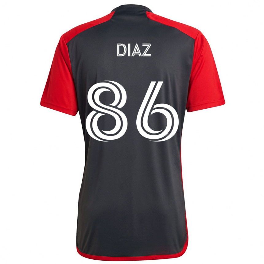 Vaikiškas Alec Díaz #86 Pilka Raudona Namų Marškinėliai 2024/25 T-Shirt