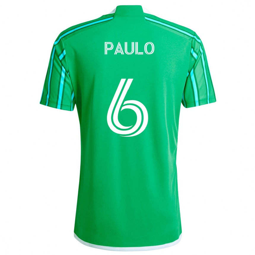 Vaikiškas João Paulo #6 Žalia Balta Namų Marškinėliai 2024/25 T-Shirt