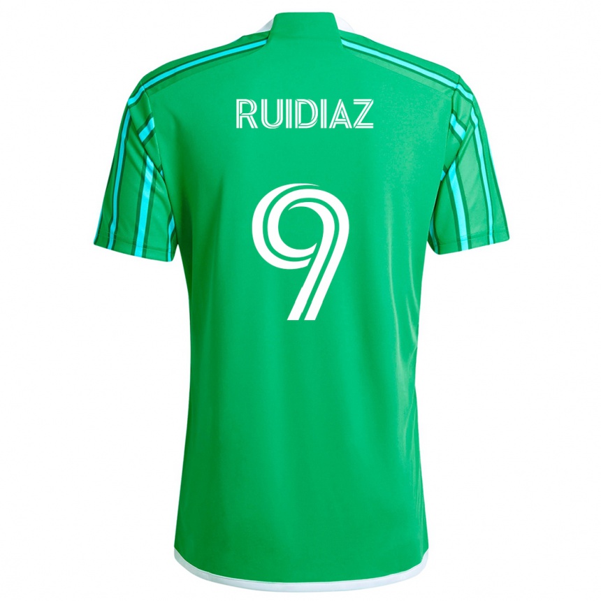 Vaikiškas Raúl Ruidíaz #9 Žalia Balta Namų Marškinėliai 2024/25 T-Shirt