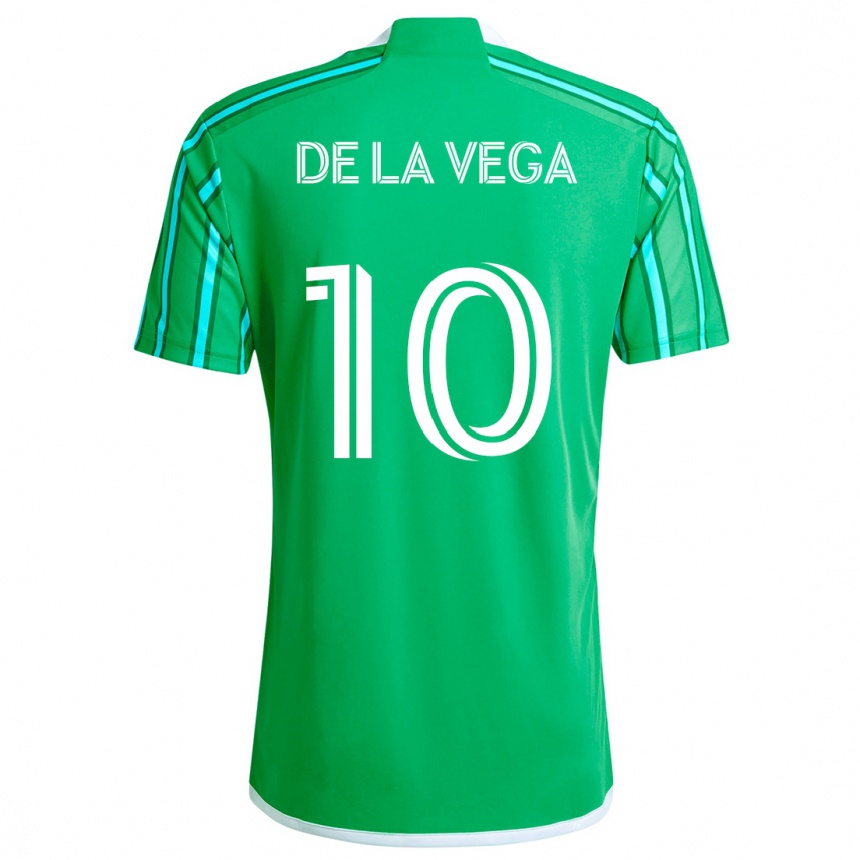 Vaikiškas Pedro De La Vega #10 Žalia Balta Namų Marškinėliai 2024/25 T-Shirt