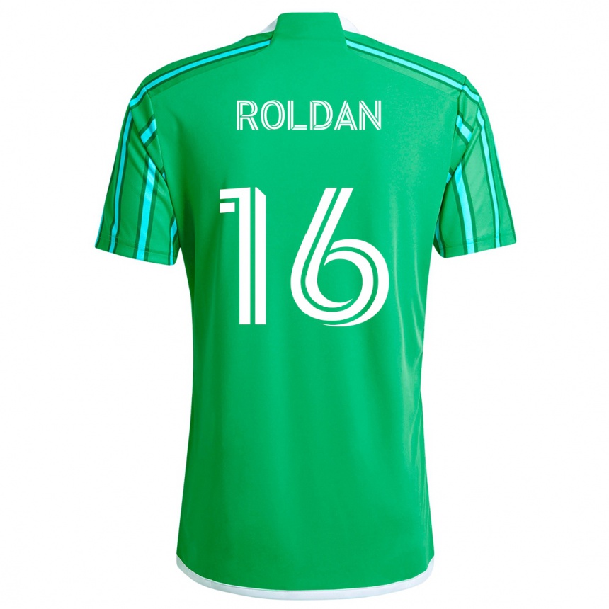 Vaikiškas Álex Roldán #16 Žalia Balta Namų Marškinėliai 2024/25 T-Shirt