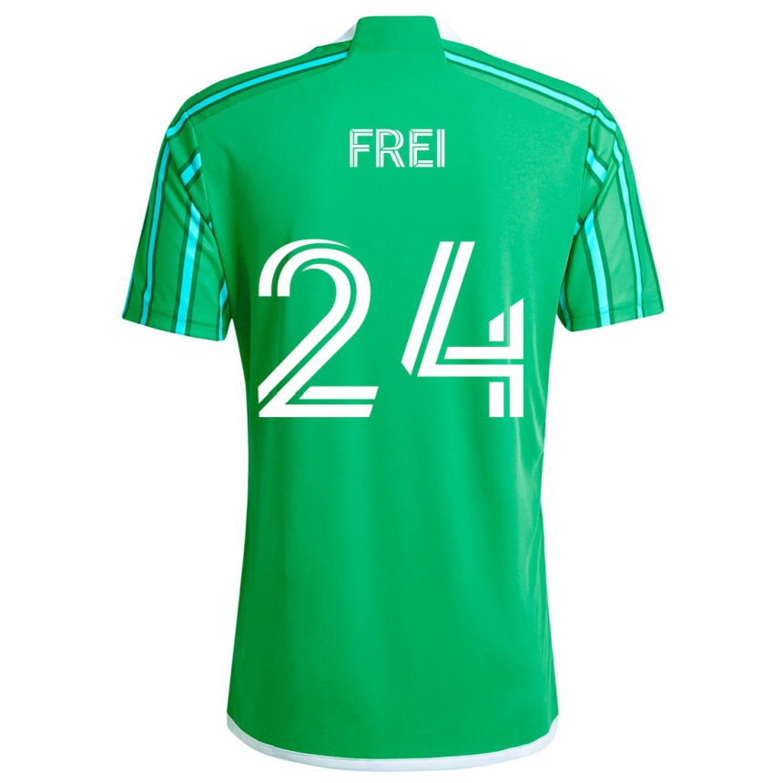 Vaikiškas Stefan Frei #24 Žalia Balta Namų Marškinėliai 2024/25 T-Shirt