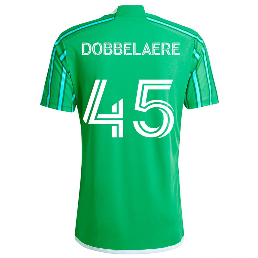 Vaikiškas Ethan Dobbelaere #45 Žalia Balta Namų Marškinėliai 2024/25 T-Shirt