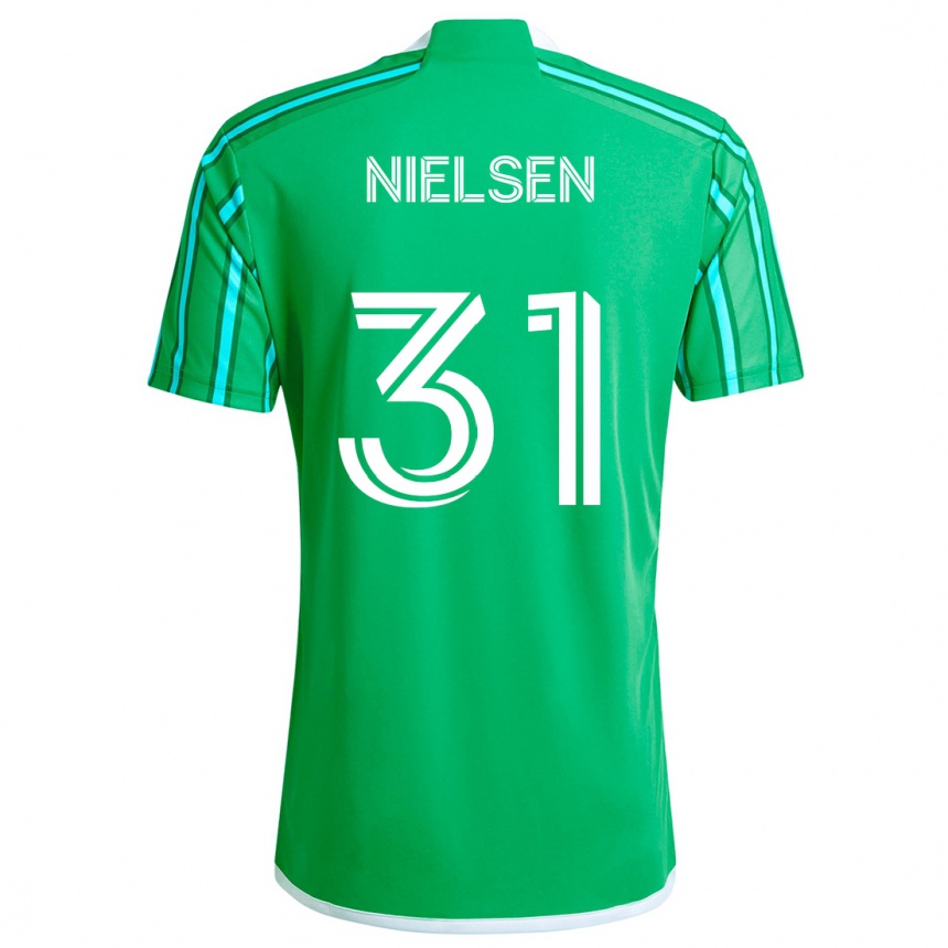 Vaikiškas Madeline Nielsen #31 Žalia Balta Namų Marškinėliai 2024/25 T-Shirt