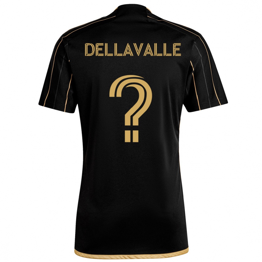 Vaikiškas Lorenzo Dellavalle #0 Juodas Auksas Namų Marškinėliai 2024/25 T-Shirt