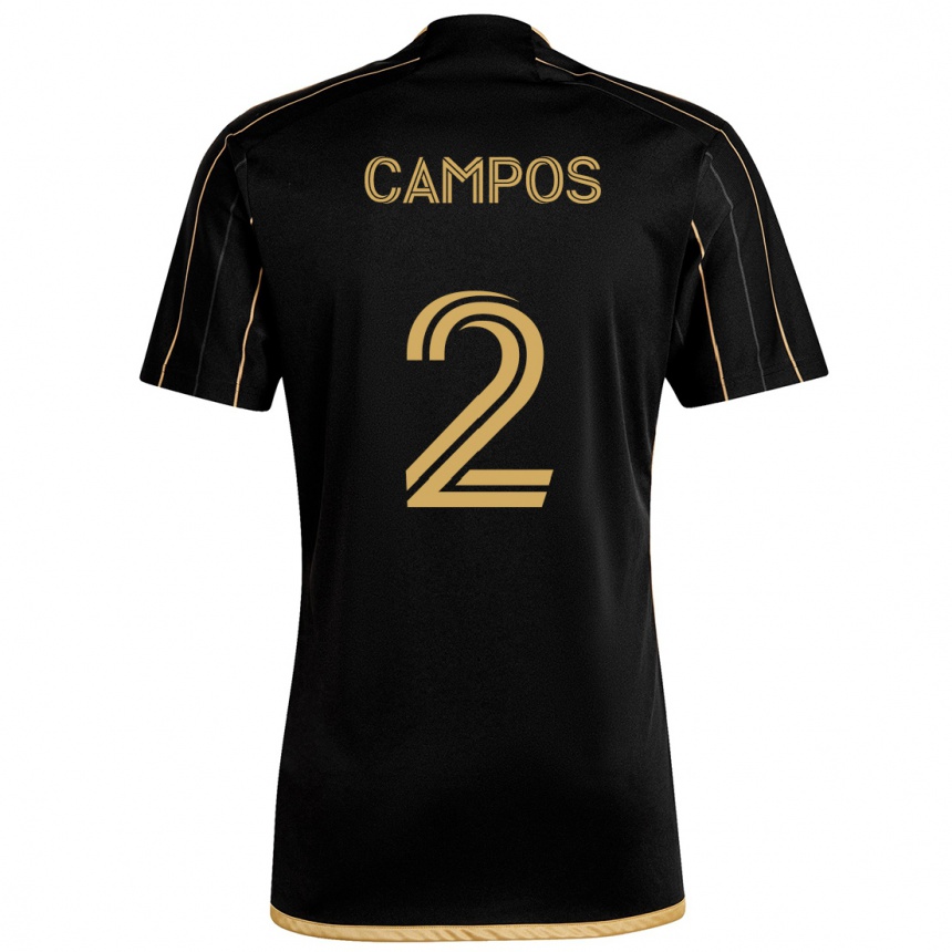 Vaikiškas Omar Campos #2 Juodas Auksas Namų Marškinėliai 2024/25 T-Shirt