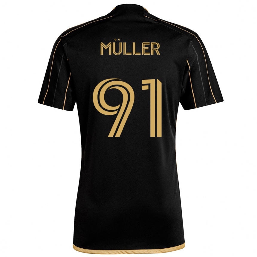 Vaikiškas Luis Müller #91 Juodas Auksas Namų Marškinėliai 2024/25 T-Shirt