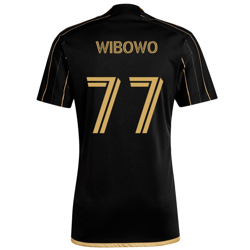 Vaikiškas Adrian Wibowo #77 Juodas Auksas Namų Marškinėliai 2024/25 T-Shirt