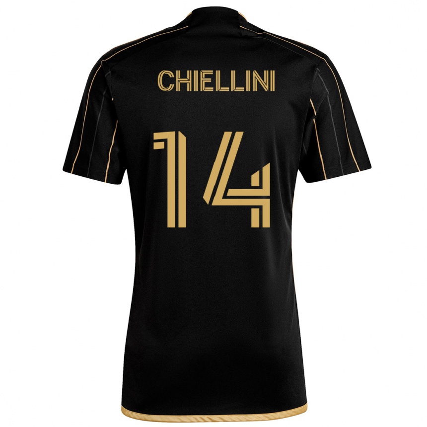 Vaikiškas Giorgio Chiellini #14 Juodas Auksas Namų Marškinėliai 2024/25 T-Shirt