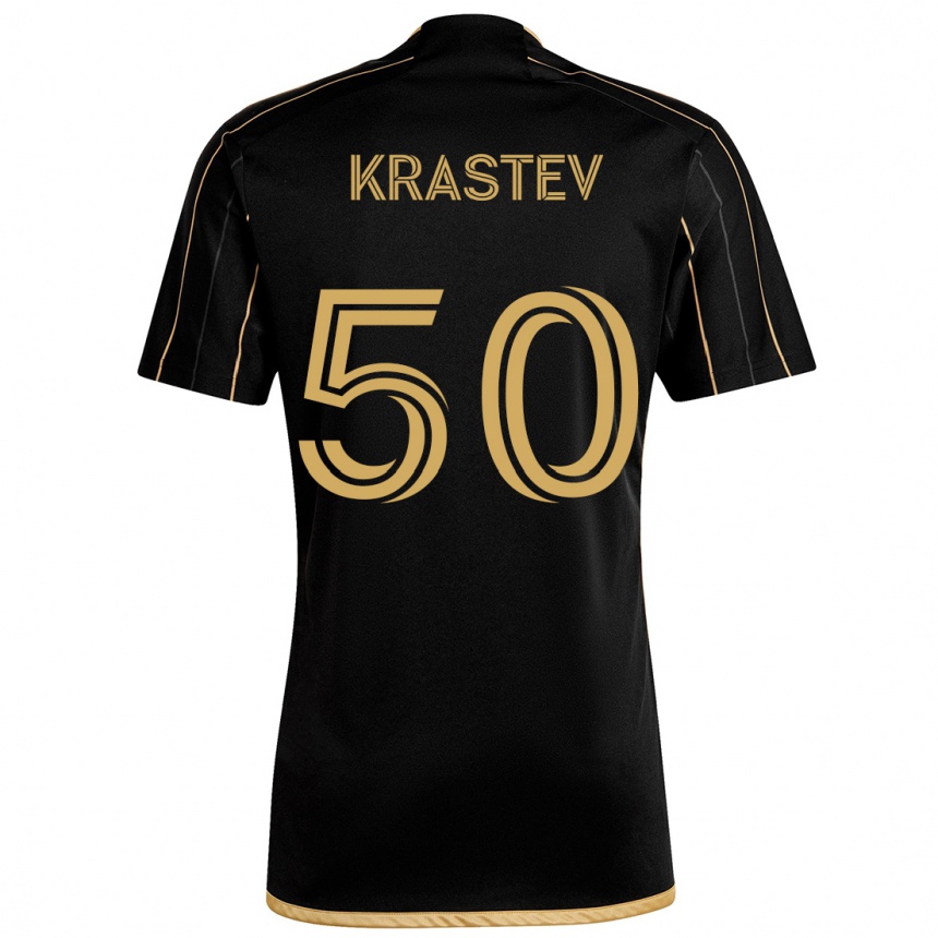 Vaikiškas Filip Krastev #50 Juodas Auksas Namų Marškinėliai 2024/25 T-Shirt