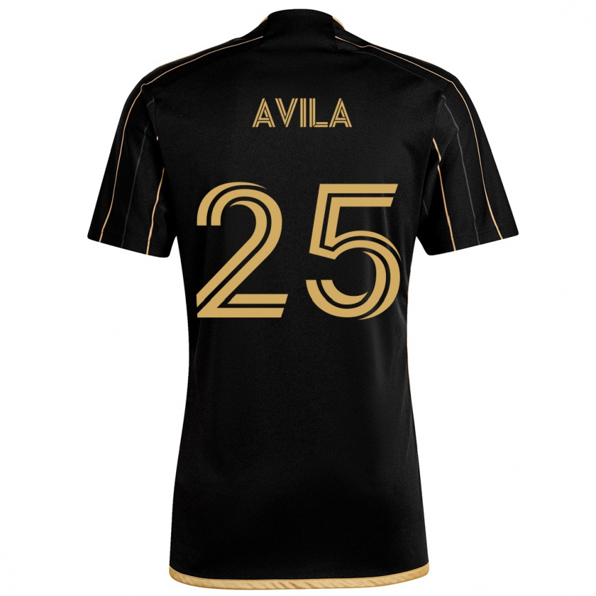 Vaikiškas Armando Avila #25 Juodas Auksas Namų Marškinėliai 2024/25 T-Shirt