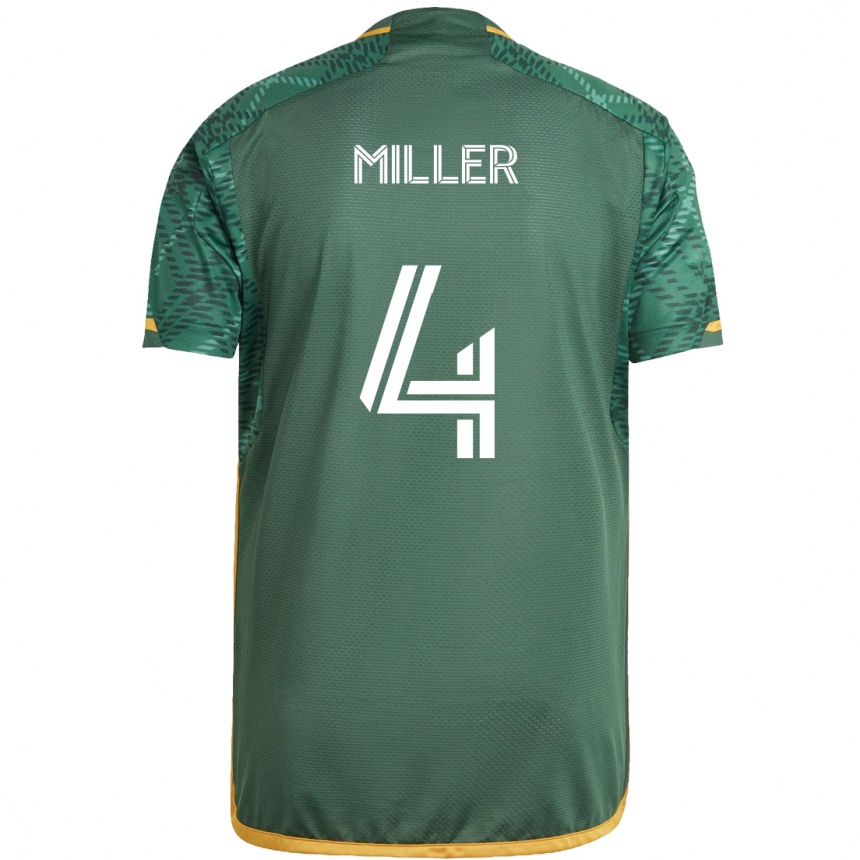 Vaikiškas Kamal Miller #4 Žalia Oranžinė Namų Marškinėliai 2024/25 T-Shirt