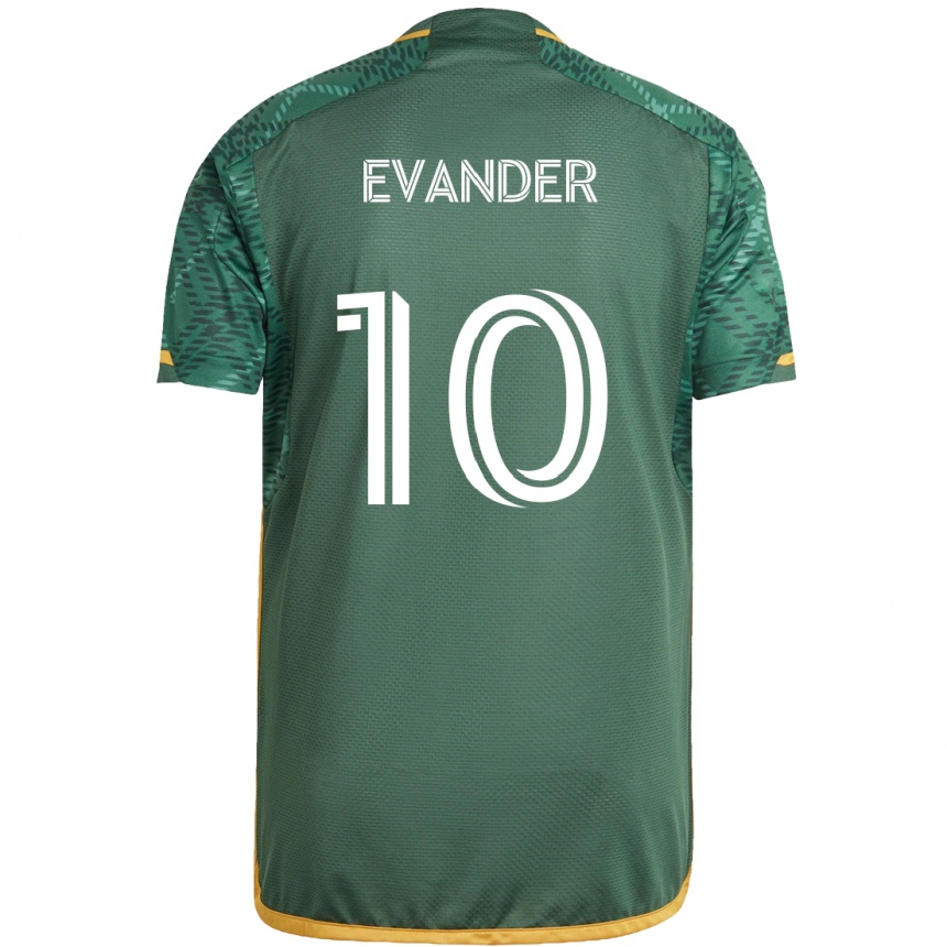 Vaikiškas Evander #10 Žalia Oranžinė Namų Marškinėliai 2024/25 T-Shirt