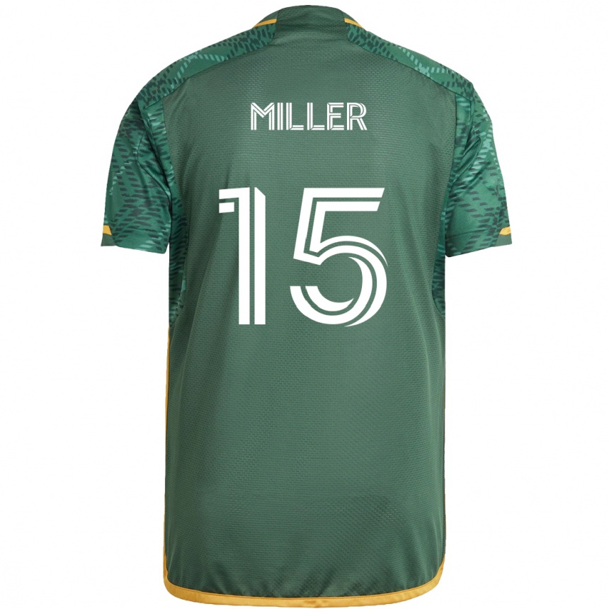 Vaikiškas Eric Miller #15 Žalia Oranžinė Namų Marškinėliai 2024/25 T-Shirt