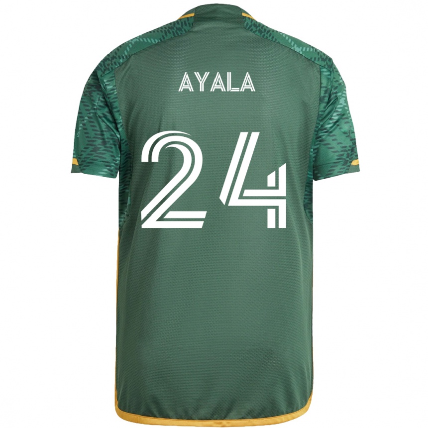 Vaikiškas David Ayala #24 Žalia Oranžinė Namų Marškinėliai 2024/25 T-Shirt