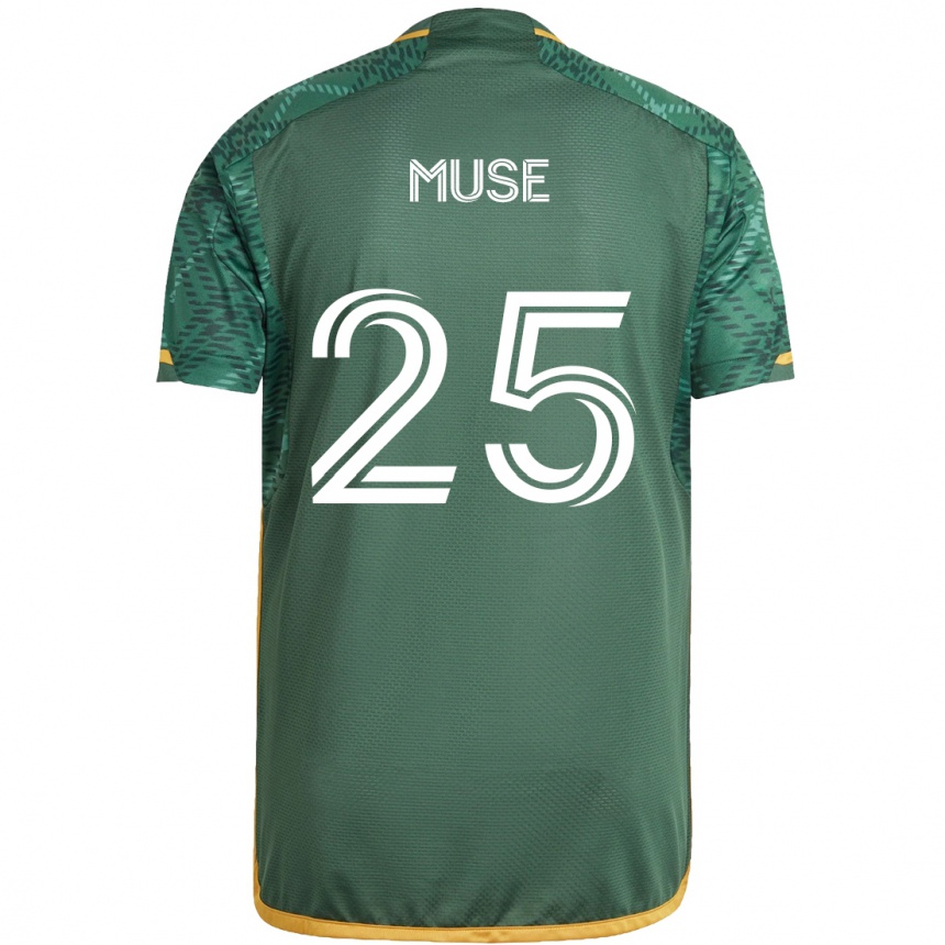 Vaikiškas Trey Muse #25 Žalia Oranžinė Namų Marškinėliai 2024/25 T-Shirt