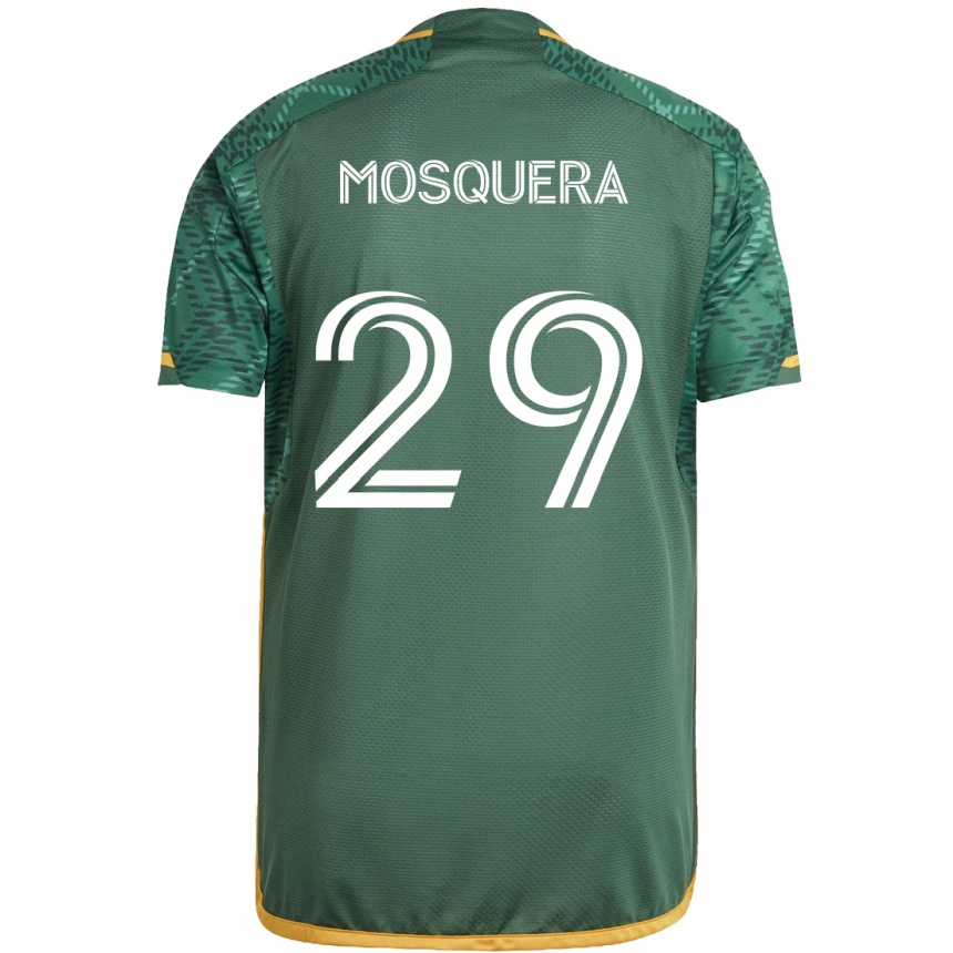 Vaikiškas Juan David Mosquera #29 Žalia Oranžinė Namų Marškinėliai 2024/25 T-Shirt