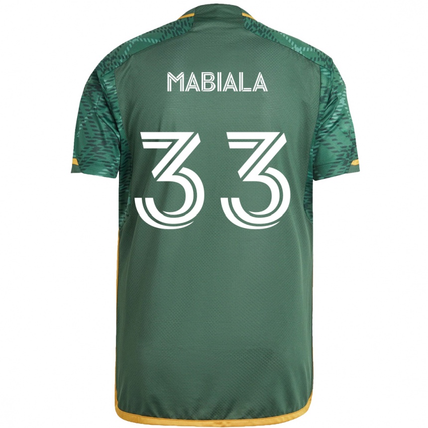 Vaikiškas Larrys Mabiala #33 Žalia Oranžinė Namų Marškinėliai 2024/25 T-Shirt