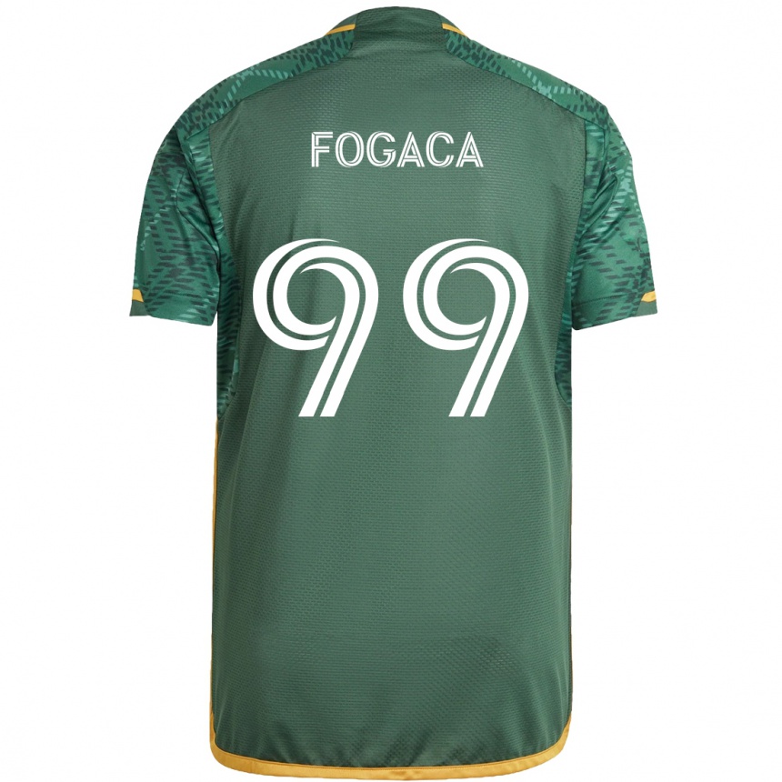 Vaikiškas Nathan Fogaça #99 Žalia Oranžinė Namų Marškinėliai 2024/25 T-Shirt