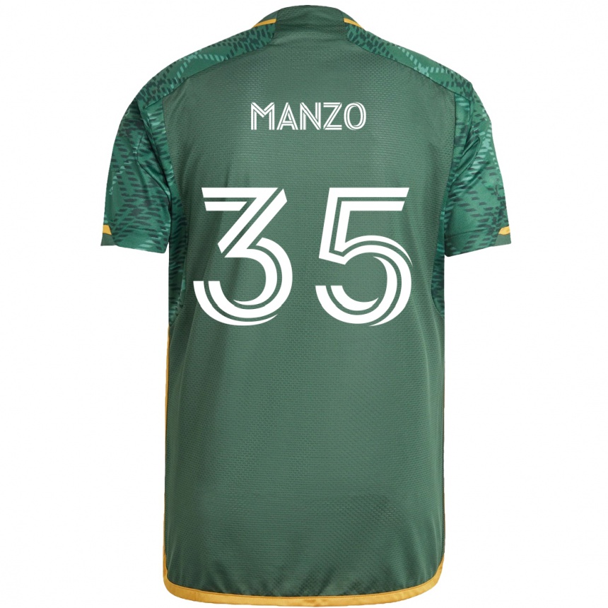 Vaikiškas Alexis Manzo #35 Žalia Oranžinė Namų Marškinėliai 2024/25 T-Shirt